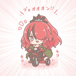 This is a pixiv picture whose title is バイクと美少女.