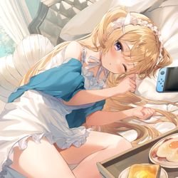 This is a pixiv picture whose title is 夜ふかししてゲームしたお嬢様.