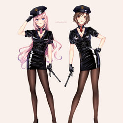 This is a pixiv picture whose title is ミニスカポリス.