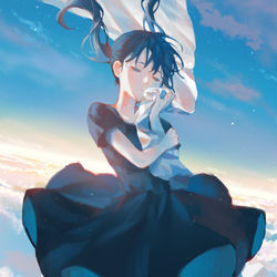 This is a pixiv picture whose title is 霽れを待つ.