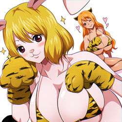 This is a pixiv picture whose title is 寅キャロナミロビ.