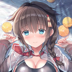 This is a pixiv picture whose title is 競泳水着時雨🍋.