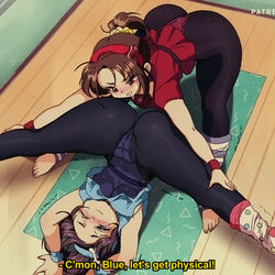 This is a pixiv picture whose title is [RETRO] Bluesona/REDTHEMEAT Yoga.