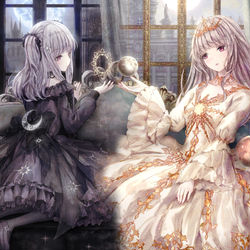 This is a pixiv picture whose title is 月と太陽.