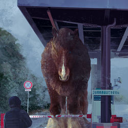 This is a pixiv picture whose title is 料金所にて.