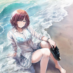 This is a pixiv picture whose title is 円香と海へ.