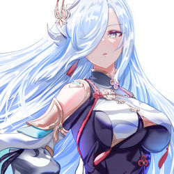 This is a pixiv picture whose title is 申鶴.