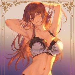 This is a pixiv picture whose title is 下着モデル「葵さん」.