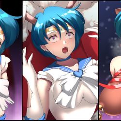 This is a pixiv picture whose title is セーラーマーキュリー「洗脳」.