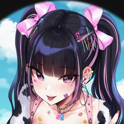 This is a pixiv picture whose title is 😈👻🐄💔.