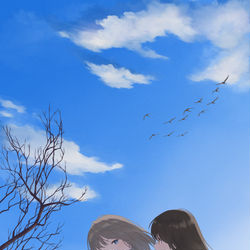 This is a pixiv picture whose title is 冬告.
