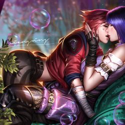 This is a pixiv picture whose title is Vi X Caitlyn.