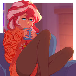 This is a pixiv picture whose title is Sunset Shimmer sweater.