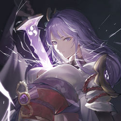 This is a pixiv picture whose title is 雷電将軍.