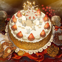 This is a pixiv picture whose title is オンステージなケーキ.