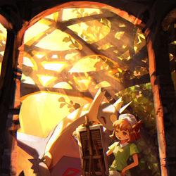 This is a pixiv picture whose title is 秘密の庭に差す光.