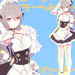 This is a pixiv picture whose title is 女仆装大鸭鸭.