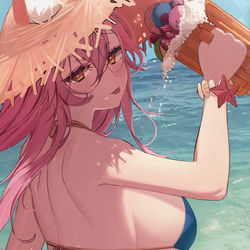This is a pixiv picture whose title is C99新刊「CHALDEA ILLUSTRATED BIKINI.