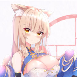 This is a pixiv picture whose title is 猫耳チャイナ.