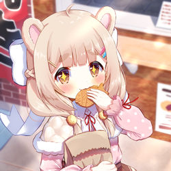 This is a pixiv picture whose title is 「たい焼きはやっぱり、おいしいですねっ！」.