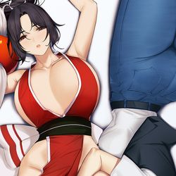 This is a pixiv picture whose title is Mai Shiranui X Android 18.