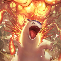 This is a pixiv picture whose title is バクフーン.