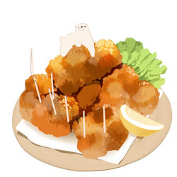 This is a pixiv picture whose title is 唐揚げクライミング.