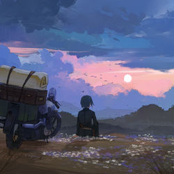 This is a pixiv picture whose title is 旅人.