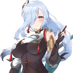 This is a pixiv picture whose title is 申鶴.