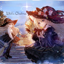 This is a pixiv picture whose title is 魔女の町のクリスマス.