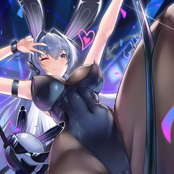 This is a pixiv picture whose title is The Black Bunny.