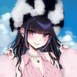 This is a pixiv picture whose title is 😈☁🖤🎀.
