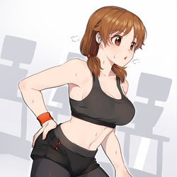 This is a pixiv picture whose title is トレーニング早苗さん.