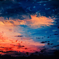 This is a pixiv picture whose title is 暮れる空.