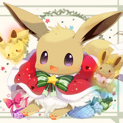 This is a pixiv picture whose title is クリスマスイーブイ☆.