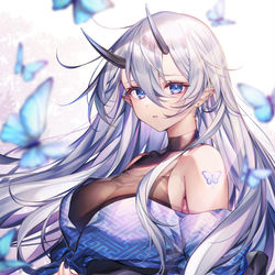 This is a pixiv picture whose title is 青鬼娘🦋.