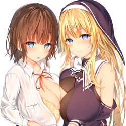 This is a pixiv picture whose title is ちょっと大きめな女の子たち.