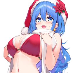 This is a pixiv picture whose title is クリスマスビキニ藍さん.