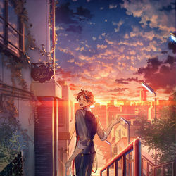 This is a pixiv picture whose title is 🌆.