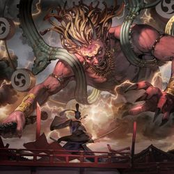 This is a pixiv picture whose title is 北野天満宮「現代版 清涼殿落雷」.