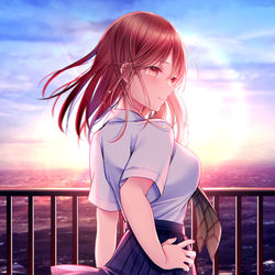 This is a pixiv picture whose title is 「飛び降りようとしている女子高生を助けたらどうなるのか？3」.