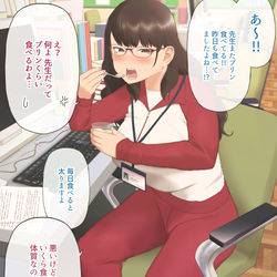 This is a pixiv picture whose title is 職員室のぽっちゃり眼鏡先生.