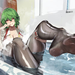 This is a pixiv picture whose title is Skeb ゆうかりん　着衣入浴.