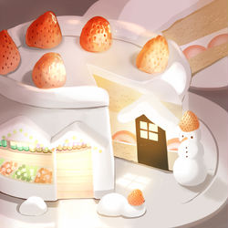 This is a pixiv picture whose title is クリスマスマーケット跡地.