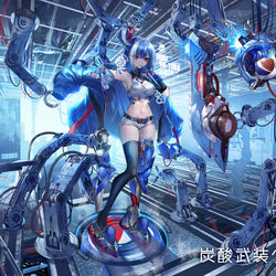 This is a pixiv picture whose title is 炭酸武装少女「ペプシ」型　出撃準備.