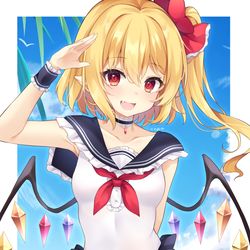 This is a pixiv picture whose title is セーラーハイレグ×フランドール.