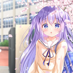 This is a pixiv picture whose title is 今日から高校生なチノちゃん.