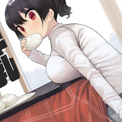 This is a pixiv picture whose title is ガキ巨乳💢80.
