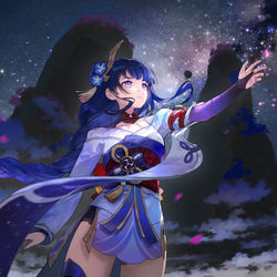 This is a pixiv picture whose title is 提瓦特的星空.