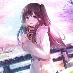 This is a pixiv picture whose title is ◇【B2タペストリー】『雪桜』【やすの岬先生オリジナルデザイン】.